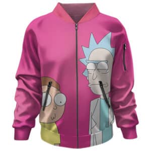 Cartoon Series Rick and Morty Pink Bomber Jacket