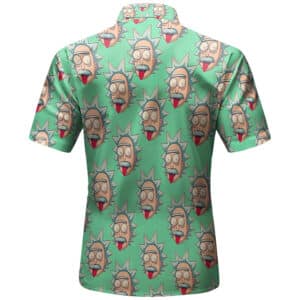 Rick Sanchez Funny Face Head Pattern Green Hawaiian Shirt